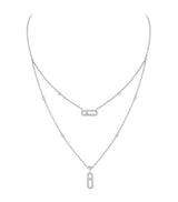 Harrods Messika Move Uno White Gold and Diamond Pavé Necklace (0.60ct)- Buy online at McGrocer