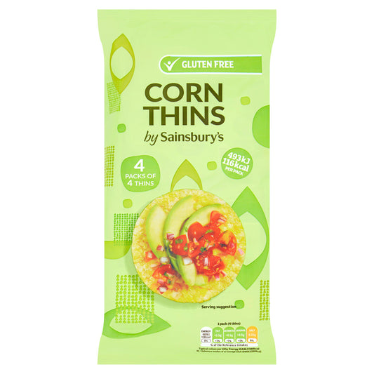 Sainsbury's Corn Thins 4x30g GOODS Sainsburys   