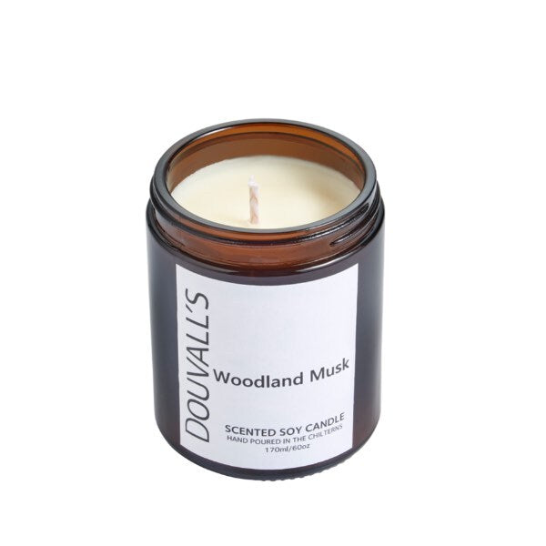 Douvalls eco soy wax candle Woodland Musk 180g - British product