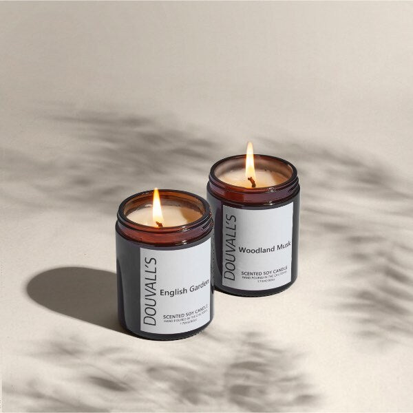 Douvalls eco soy wax candle Woodland Musk 180g - British product