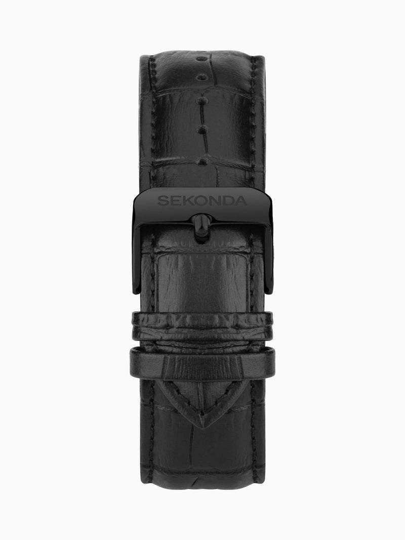 Sekonda Black Midnight analogue watch 44mm (British brand)