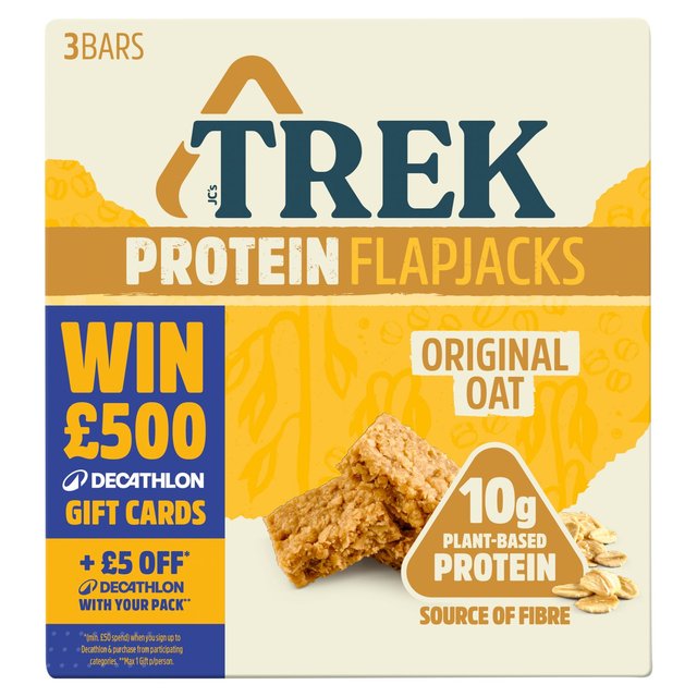 TREK Original Oat Protein Flapjacks Multipack 3 x 50g Food Cupboard M&S