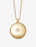 Astley Clarke medium locket 18ct yellow gold vermeil white sapphire (British brand)