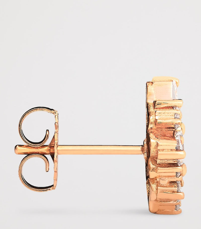 Suzanne Kalan La Fantasie rose gold diamond stud earrings (British brand)