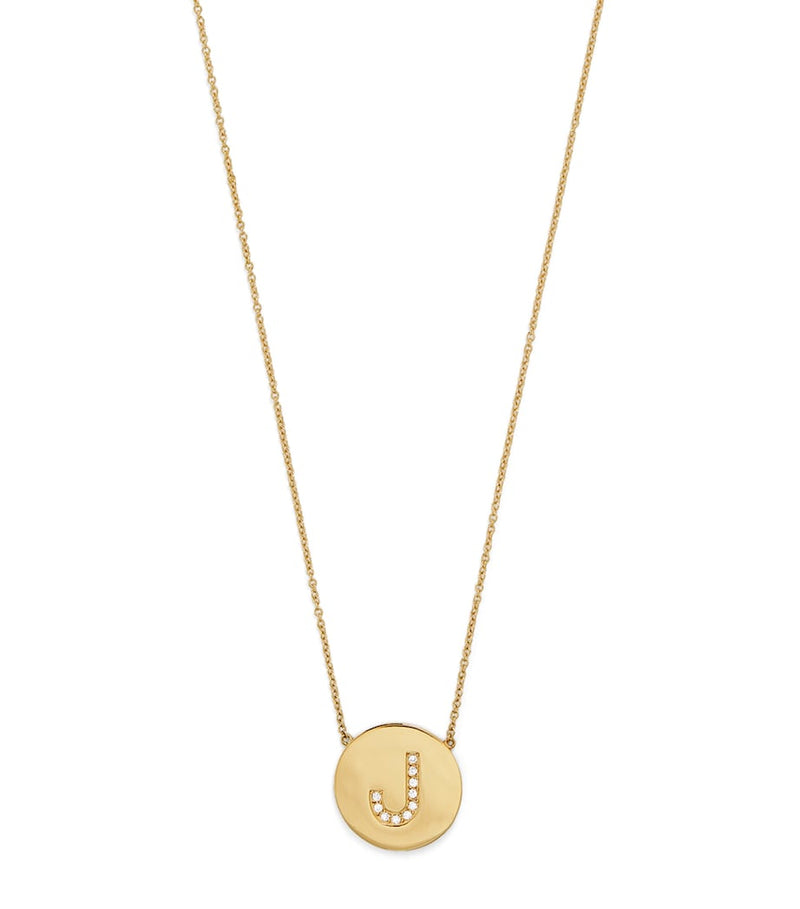 Jennifer Meyer alphabet J diamond necklace, UK version