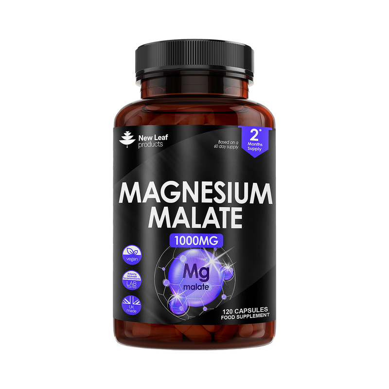 Magnesium Malate supplement 120 capsules, UK version