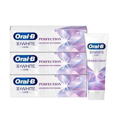 Superdrug Oral-B 3D White Luxe Perfection Whitening Toothpaste 3 x 75ml- Buy online at McGrocer