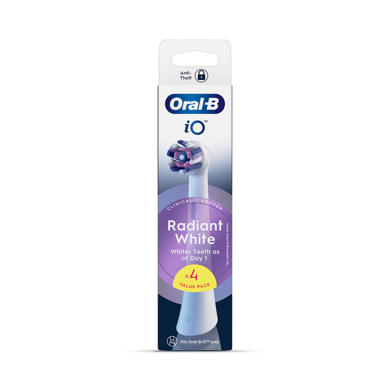 Oral-B Radiant White toothbrush heads 4 pack, imported from the UK