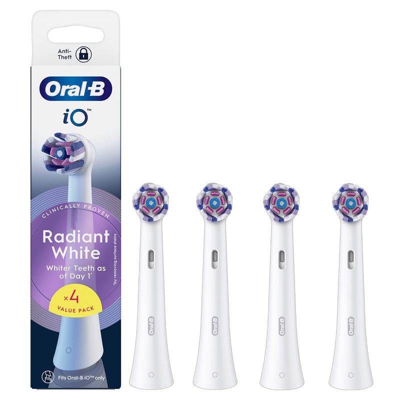 Oral-B Radiant White toothbrush heads 4 pack, imported from the UK