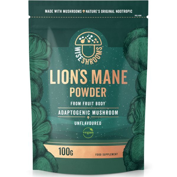 Wiseshrooms Lion's Mane mushroom powder 100g (British brand)