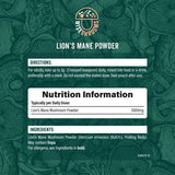 Wiseshrooms Lion's Mane mushroom powder 100g (British brand)
