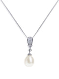 Ivory & Co Rhodium Serrano Pearl Drop Pendant necklace, UK version