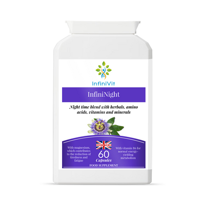 Holland & Barrett InfiniVit InfiniNight Night-Time Herbal & Amino Acid Supplement 60 Capsules- Buy online at McGrocer