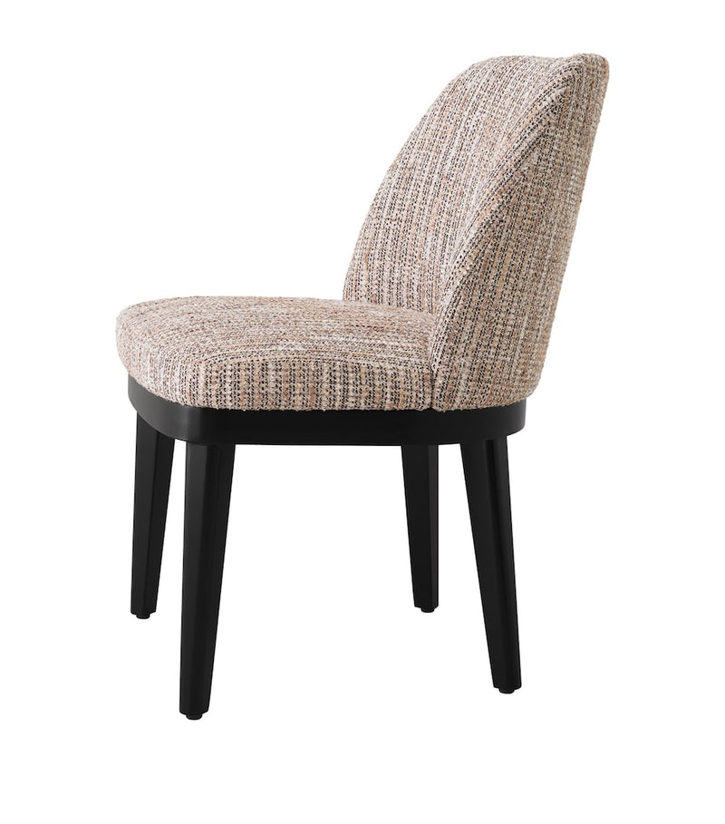 Eichholtz Costa dining chair with textured fabric upholstery, imported from the UK
