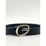 Superdrug SVNX Irregular Oval Gold Buckle Belt in Black, 105cm- Buy online at McGrocer