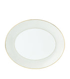 Wedgwood oval serving platter with white and gold honeycomb pattern 33cm (British brand)