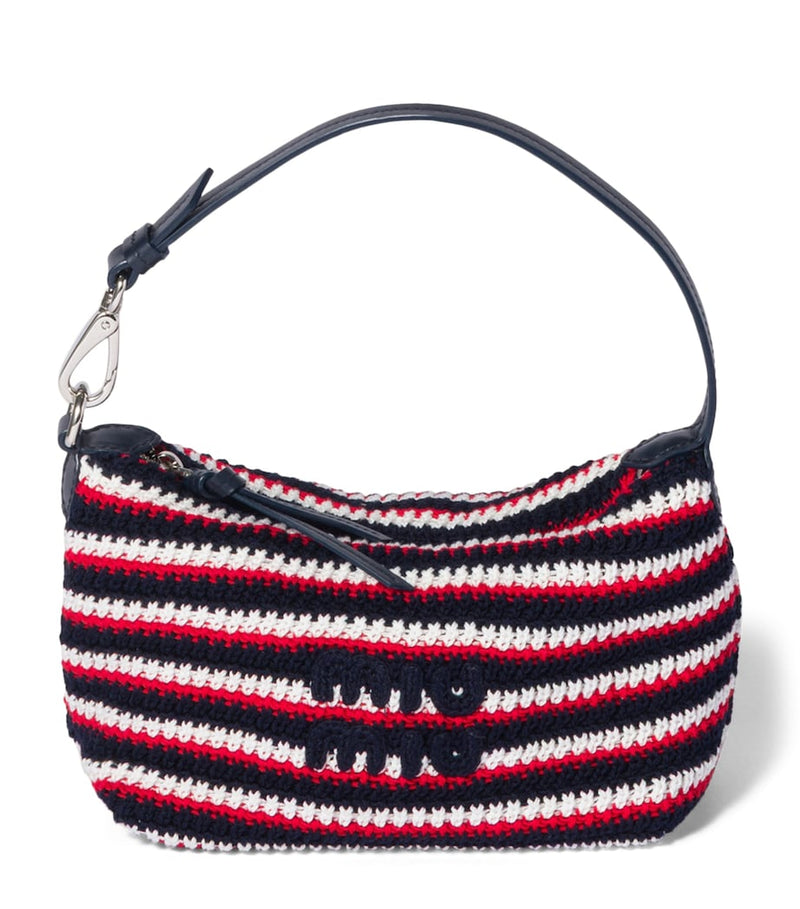 Miu Miu crochet leather logo pouch, UK version