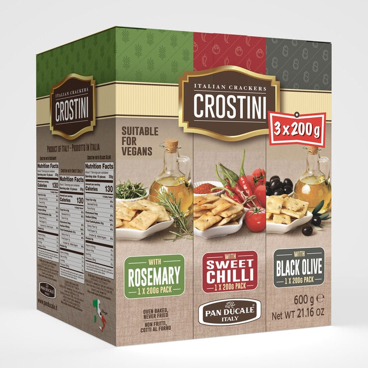 Italian Crostini Crackers Variety 3 x 200g