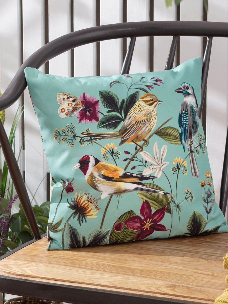 Wylder Midnight Garden Bee outdoor cushion 43cm - British product