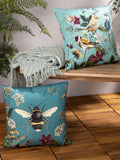 Wylder Midnight Garden Bee outdoor cushion 43cm - British product