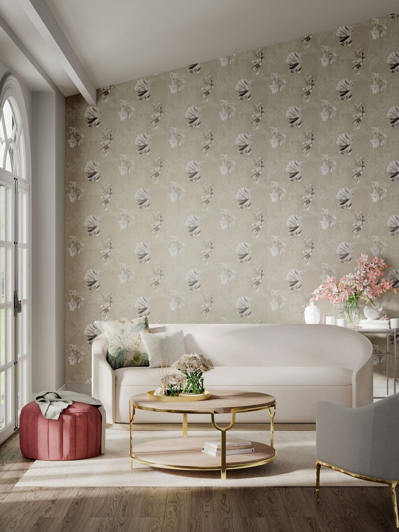 Harlequin Brown Halfmoon wallpaper 10.05m, imported from the UK