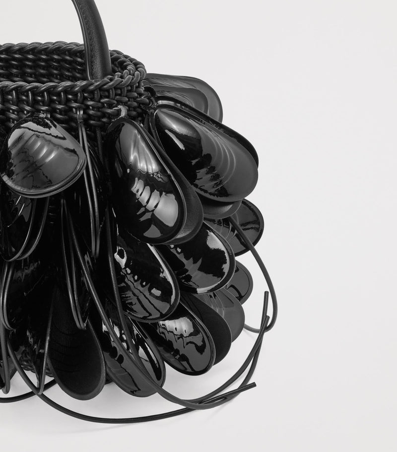 LOEWE Leather Shell Bucket Bag with woven texture, imported from the UK