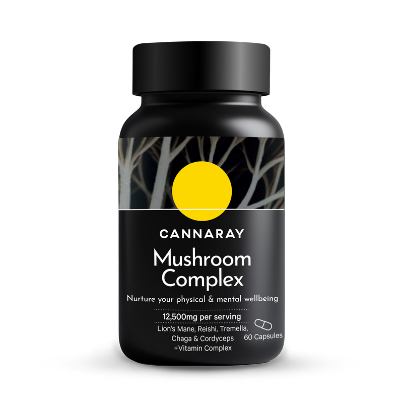 Cannaray Mushroom Complex capsules 60 count, imported from the UK