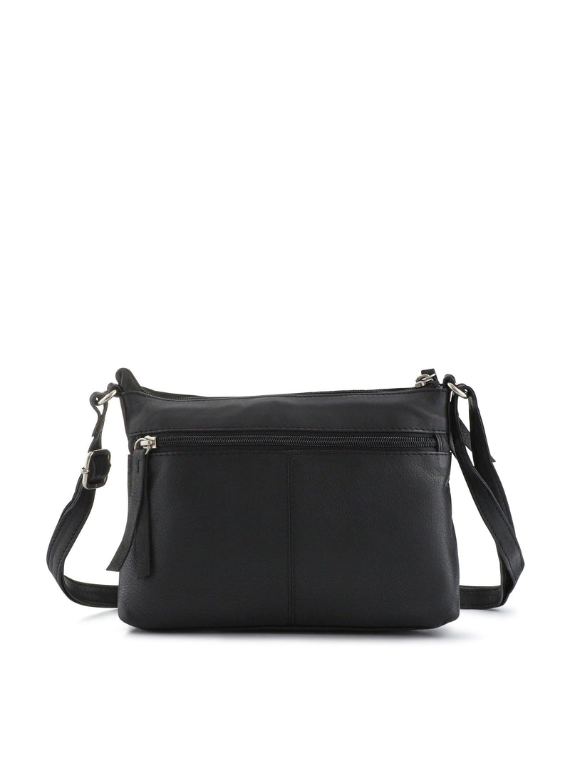 Pavers black zip up crossbody bag, imported from the UK