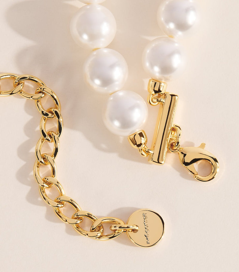 Self-Portrait crystal and faux pearl choker, British brand