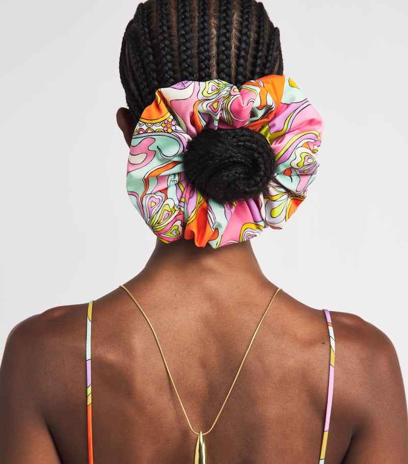 PUCCI Orchidee scrunchie with vibrant print - British product