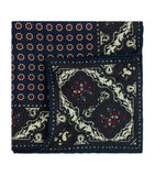 Dunhill mulberry silk floral medallion pocket square, UK version