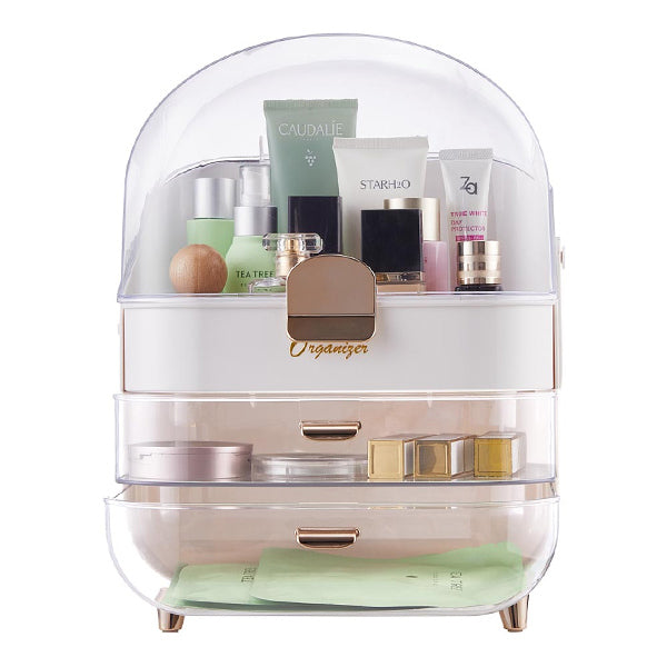 Livingandhome large dustproof makeup organizer white 34.5cm, UK version