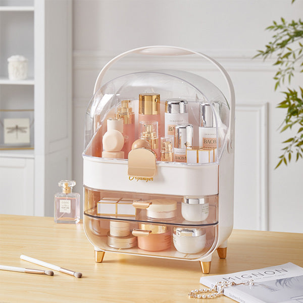Livingandhome large dustproof makeup organizer white 34.5cm, UK version