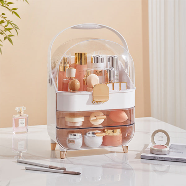 Livingandhome large dustproof makeup organizer white 34.5cm, UK version