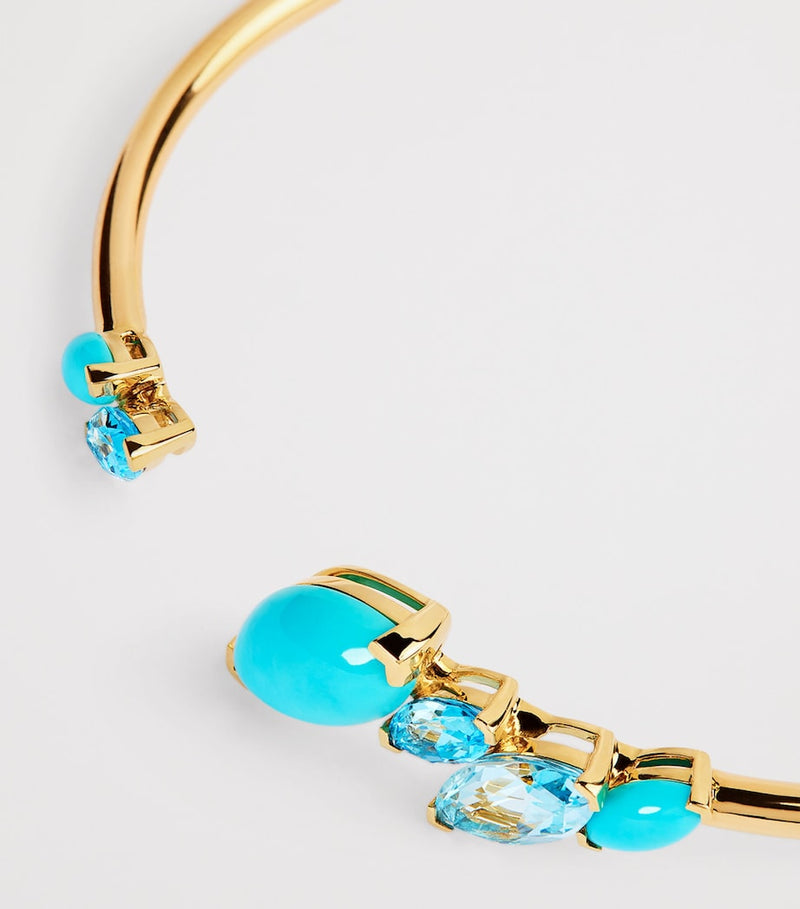 Emily P. Wheeler gold topaz turquoise cuff, imported from the UK