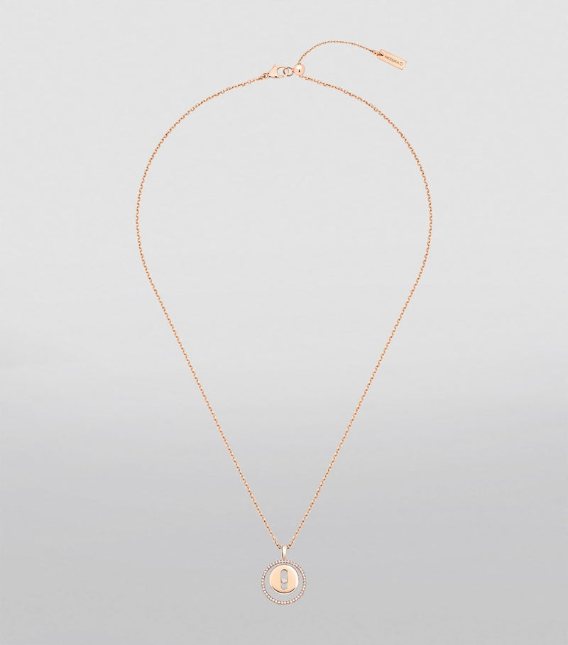 Messika Lucky Move rose gold diamond necklace 0.18ct, UK version