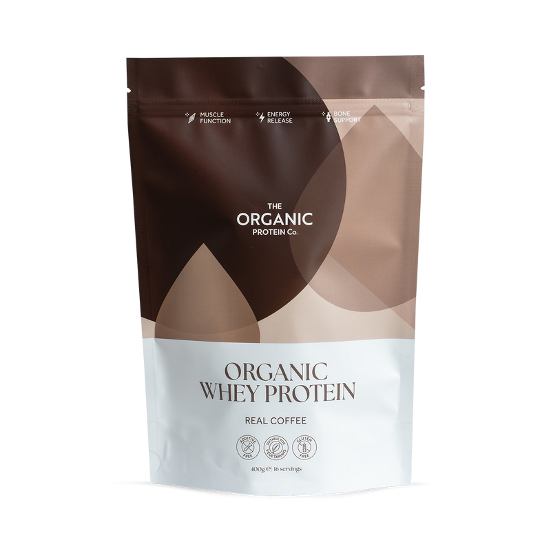 Organic whey protein real coffee 1.2kg, imported from the UK