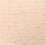Ziggle Cotton Muslin Square - Pink Bunnies