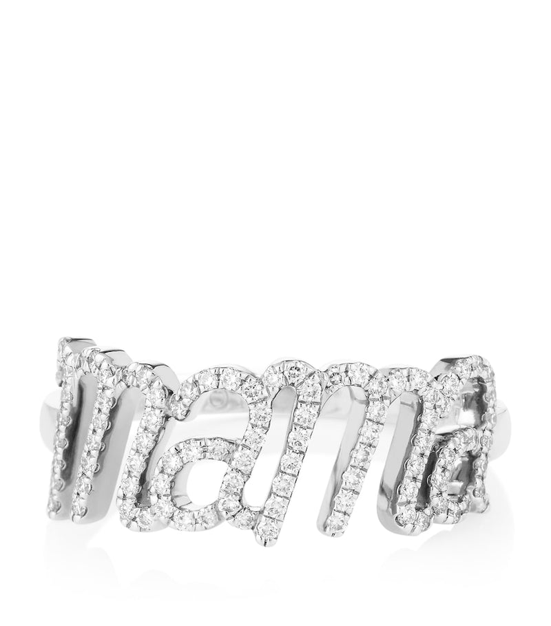 NOA Mini Mama ring 18kt white gold diamonds, UK version