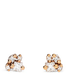 Suzanne Kalan rose gold diamond princess cluster stud earrings (British brand)