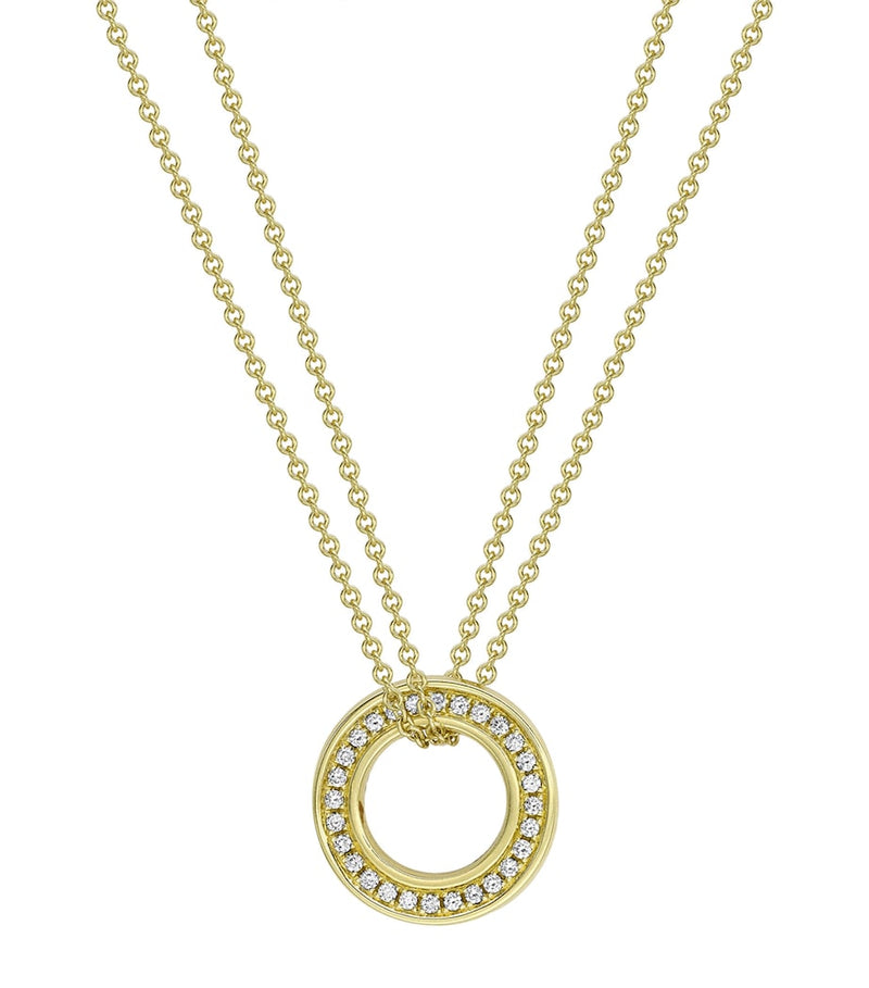 Boodles Roulette pendant necklace in yellow gold with diamonds (British brand)
