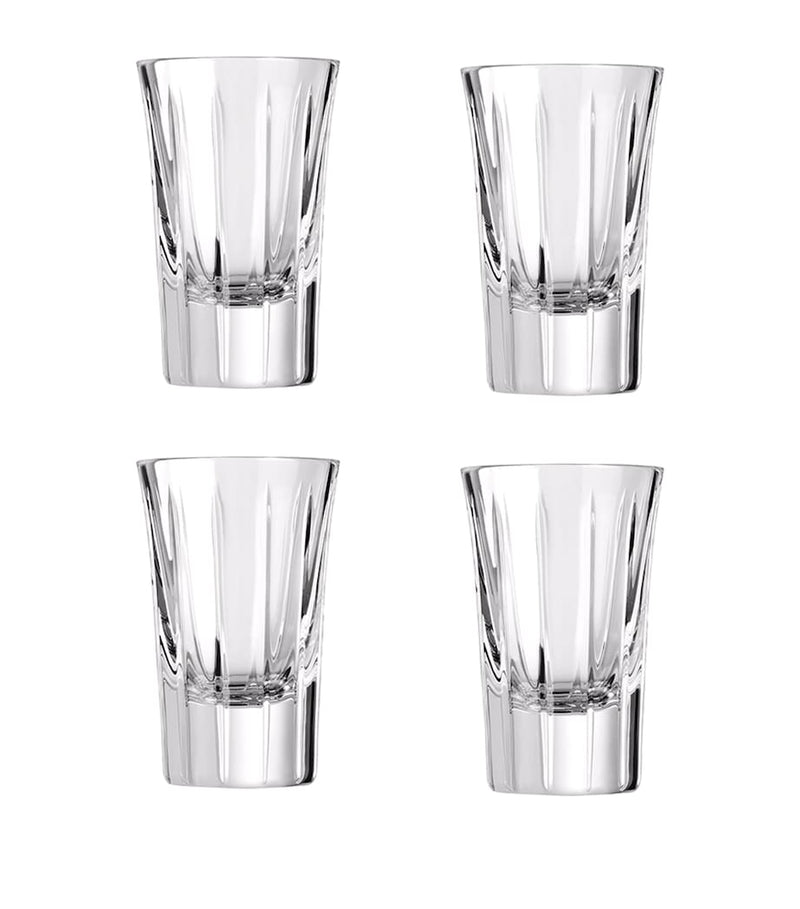 Christofle Iriana crystal vodka glasses set of four, imported from the UK