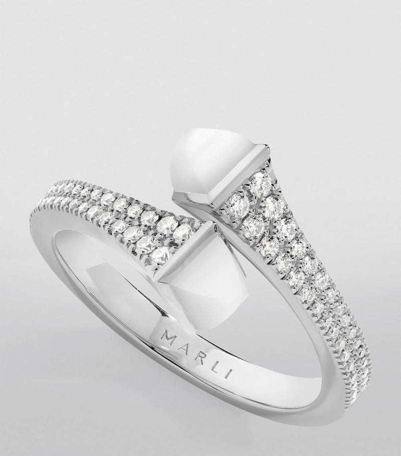 Marli New York Cleo ring with diamond and white agate - British product