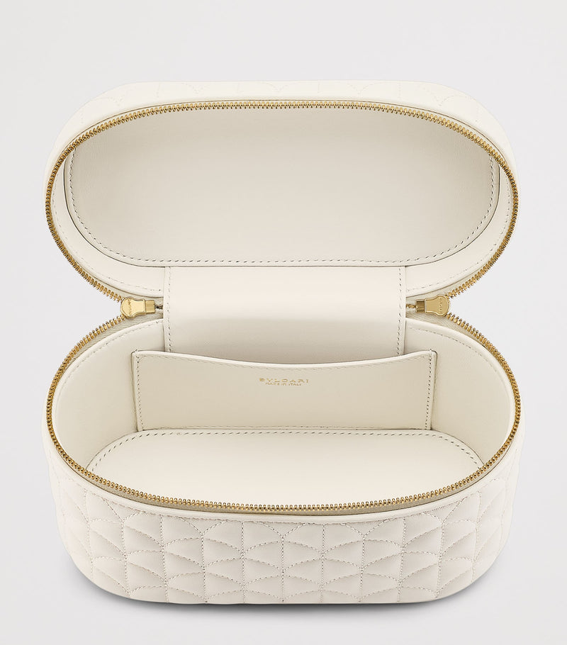 Bvlgari vanity case bag in Perla White calf leather, UK version