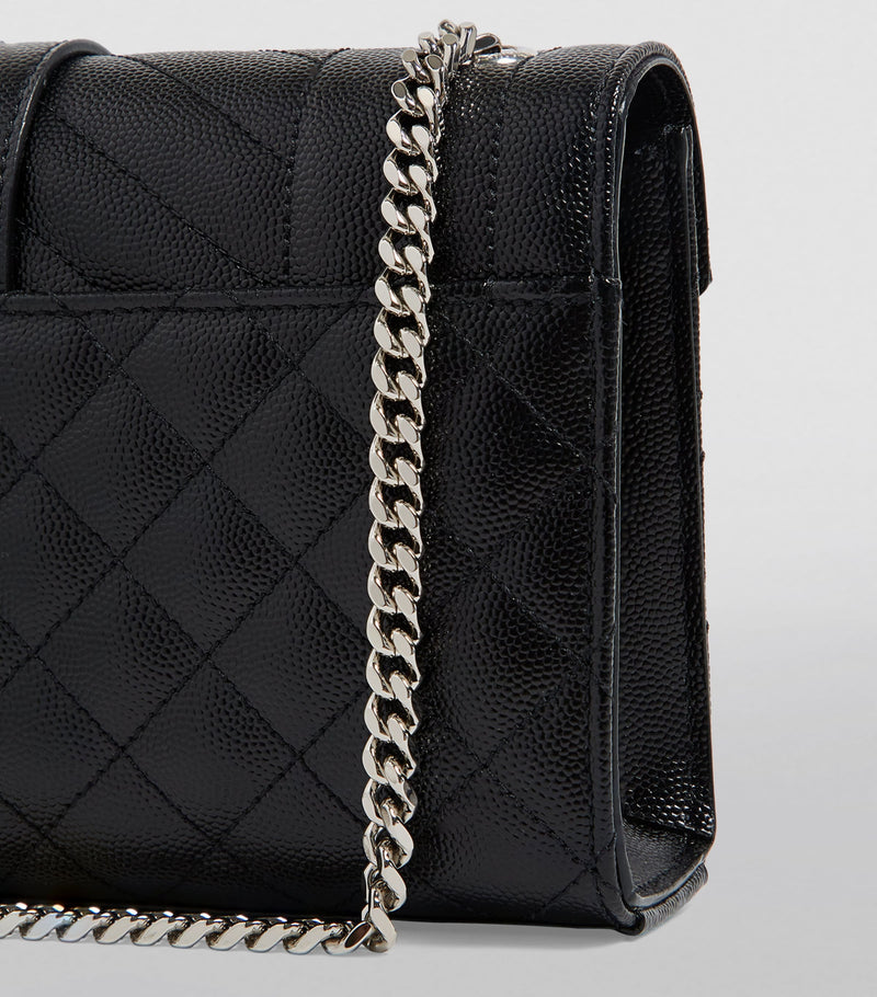 Saint Laurent Small Envelope Matelassé shoulder bag, imported from the UK