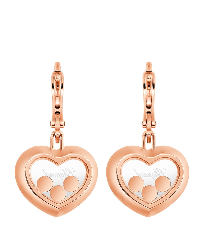 Chopard rose gold diamond earrings Happy Diamonds, imported from the UK