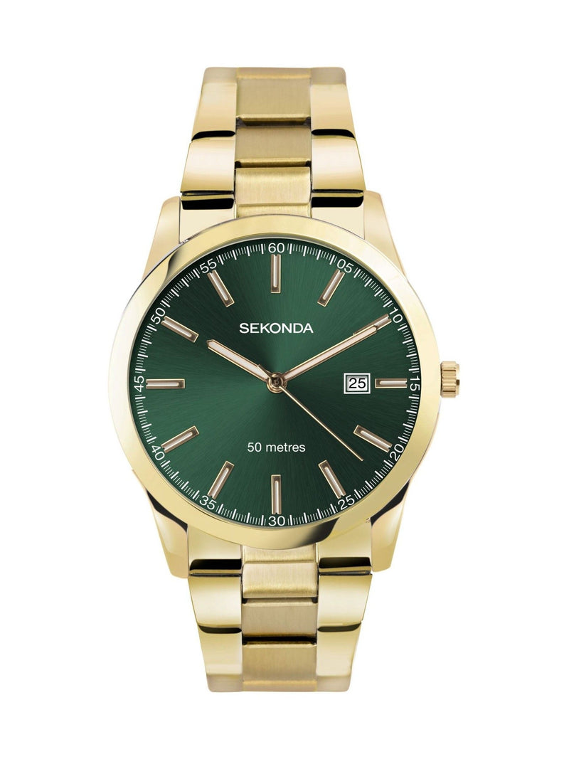 Sekonda Gold & Green Colour Pop Dial Watch 41mm (British brand)