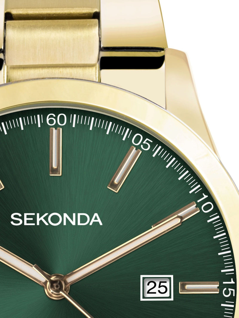 Sekonda Gold & Green Colour Pop Dial Watch 41mm (British brand)