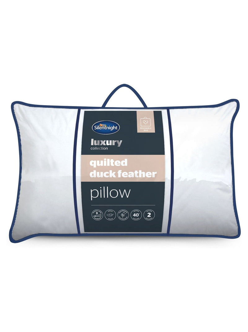 Silentnight quilted duck down pillow (British brand)
