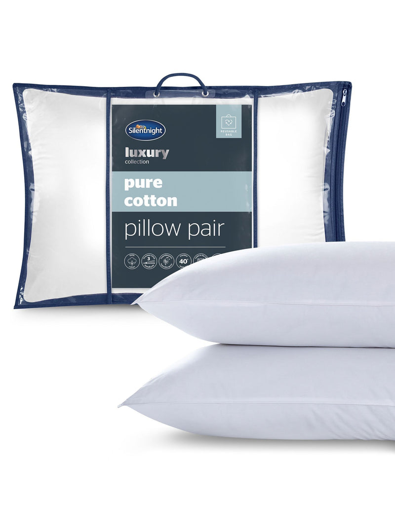 Silentnight medium pure cotton pillows 2 pack (British brand)
